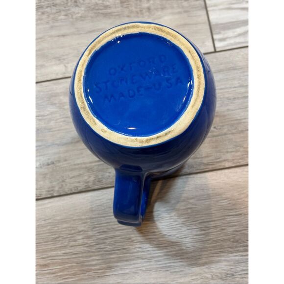 Vintage Blue Oxford Stoneware Pitcher - Picture 9 of 10